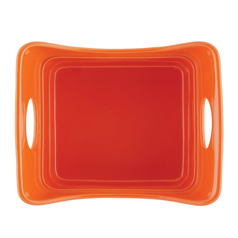 Rachael Ray Stoneware 2-Quart Square Baker, Orange - Image 3